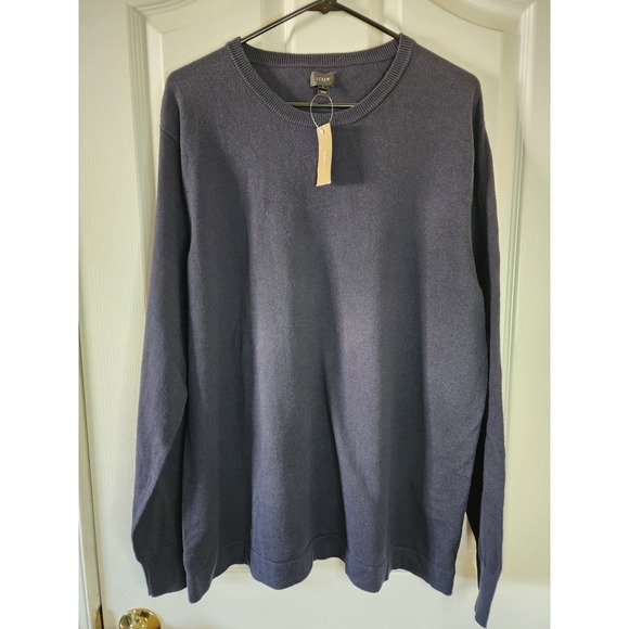J.Crew Other - J.Crew Mens Navy Blue 100% Cotton Crewneck Sweater Size Large NWT Preppy H3580
